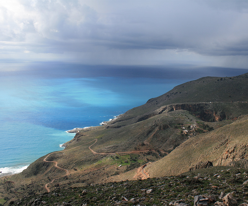 Coastal stretch of the E4 European long-distance path near Livaniana, Sfakia